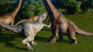 Indominus Rex vs Apatosaurus Brachiosaurus Camarasaurus Diplodocus amp Mamenchisaurus 1080p 60FPS [upl. by Carmita]