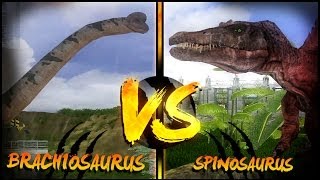 Dinosaur Battles  Brachiosaurus vs Spinosaurus  Jurassic Park  Operation Genesis [upl. by Sibyl712]