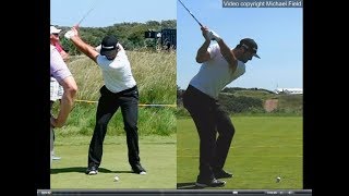 Jon Rahm golf swing  Long Iron faceon amp downtheline July 2017 [upl. by Leihcar]