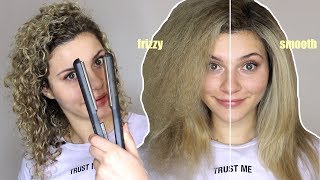 HOW TO STRAIGHTEN CURLY HAIR WITHOUT FRIZZ [upl. by Om]