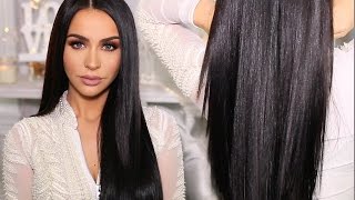 HOW TO SLEEK amp SHINY STRAIGHT HAIR  Carli Bybel [upl. by Dilly195]