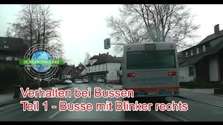 Verhalten bei Bussen Teil 1  Bus mit Blinker an d Haltestelle Fahrstunde Prüfungsfahrt [upl. by Pollak]