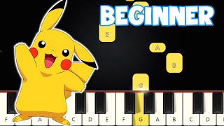 Pokemon Journeys  Beginner Piano Tutorial  Easy Piano [upl. by Yvel]