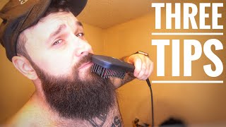 3 BEST Tips for using a Beard Straightener Heat Brush [upl. by Pancho]