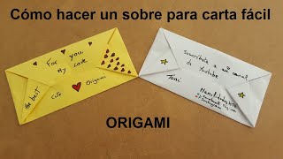 💌  SOBRE  💌 para CARTA FACIL ✅  Origami PASO A PASO [upl. by Ezana580]