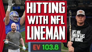 HITTING WITH NFL LINEMAN DAN SKIPPER DETROIT LIONS [upl. by Trojan]