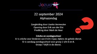 Jozua Alblasserdam  Dienst 22 september Livestream [upl. by Fenella]