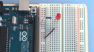 Arduino Uno Tutorial Basic circuit breadboarding [upl. by Killigrew361]