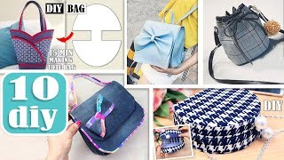 10 AWESOME DIY BAG TUTORIALS  Cut amp Sew Purse Bag Designs Making During 25 MIN [upl. by Navert800]