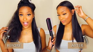 SIS You Need This Straightener  TYMO RING Hair Straightening Brush Review  Fabulous Bre [upl. by Duwad363]