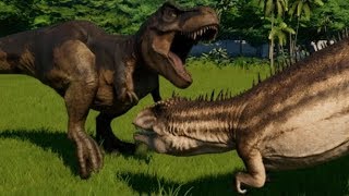 Carcharodontosaurus vs TRex Indominus Rex Indoraptor Spinoraptor Giganotosaurus Spino amp Allo [upl. by Gass415]