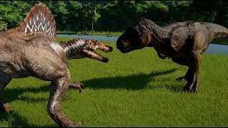 Spinosaurus vs TRex Indominus Rex Spinoraptor Indoraptor Giganotosaurus Carcha amp Allosaurus [upl. by Dace]