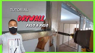 Cómo hacer la estructura de una PARED divisoria de DRYWALL en tu CASA paso a paso  video 1 [upl. by Anuait159]