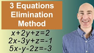 Solving Systems of 3 Equations Elimination [upl. by Lennaj]