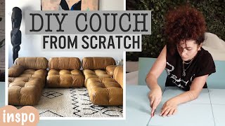 DIY SOFA How to make a couch from scratch  Mario Bellini [upl. by Yenitirb222]