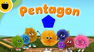 Pentagon  Words with Puffballs Sesame Studios [upl. by Romulus]