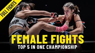 Top 5 Explosive Female Fights In ONE Championship [upl. by Anead]