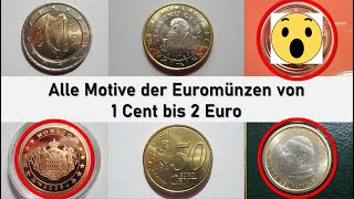 ALLE EUROMÜNZEN  Wertvolle Sammlung  1 Cent bis 2 Euro [upl. by Lynnelle586]