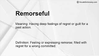 Remorseful Meaning [upl. by Ydeh]