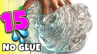 Testing 15 NO GLUE SLIME 1 INGREDIENT WATER SLIME and VIRAL SLIME RECIPES [upl. by Arema]