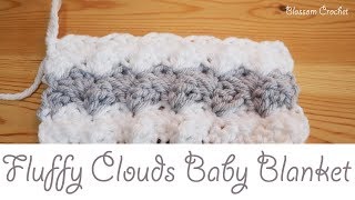 Easiest Crochet Baby Blanket  Fluffy Clouds [upl. by Sanbo]