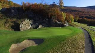 Hole 1  The Mountain Course at Spruce Peak [upl. by Anear]