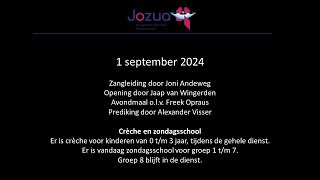 Jozua Alblasserdam  Dienst 1 september Livestream [upl. by Ahsinom681]