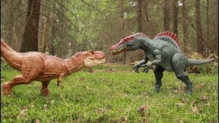 Spinosaurus and TRex Comparison Jurassic World Legacy Collection [upl. by Ramey]