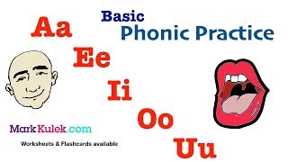 Basic Phonic Vowels Sounds Aa Ee Ii Oo Uu  English Pronunciation Practice  Mark Kulek  ESL [upl. by Eniamret]