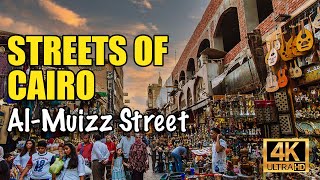 🇪🇬 Cairo Egypt Walking Tour  Historical alMuizz Street at Sunset  4K HD  60fps [upl. by Htezil]