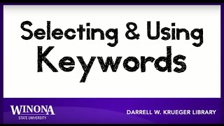 Selecting amp Using Keywords [upl. by Anehsat]