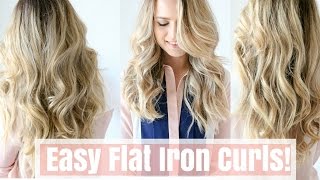 How to Easy Flat Iron Curls No Twisting [upl. by Fleurette713]