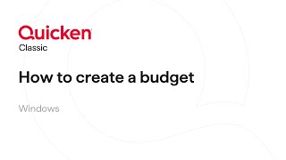 Quicken Classic for Windows  How to create a budget [upl. by Montford]