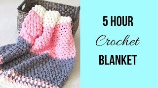 5 Hour Crochet Blanket Fast and Easy [upl. by Hibbitts]