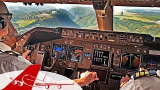 CHALLENGING LANDING QUITO  BOEING 747 COCKPIT VIEW  4K [upl. by Nyliuqcaj]