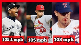 Los LANZAMIENTOS Mas RAPIDOS Y DUROS En La Historia De Las Grandes Ligas MLB [upl. by Holman787]