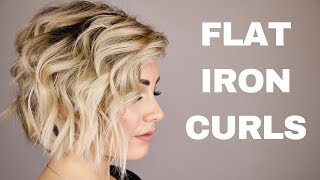 HOW TO CURL WITH A FLAT IRON  short hair [upl. by Lanuk]